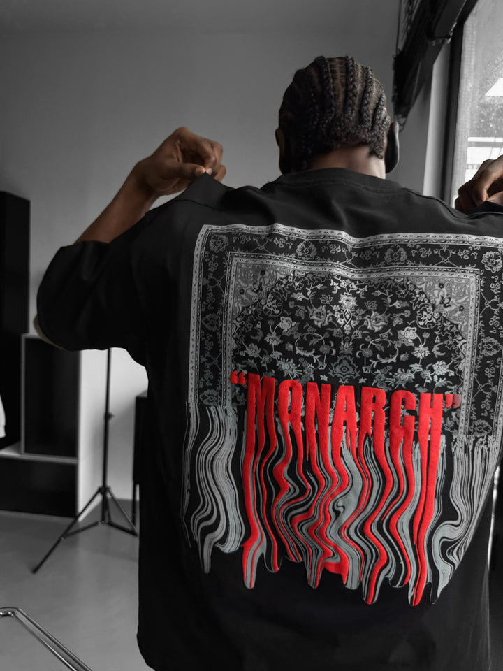 Oversize "Monarch" T-Shirt - Black and Bordeaux