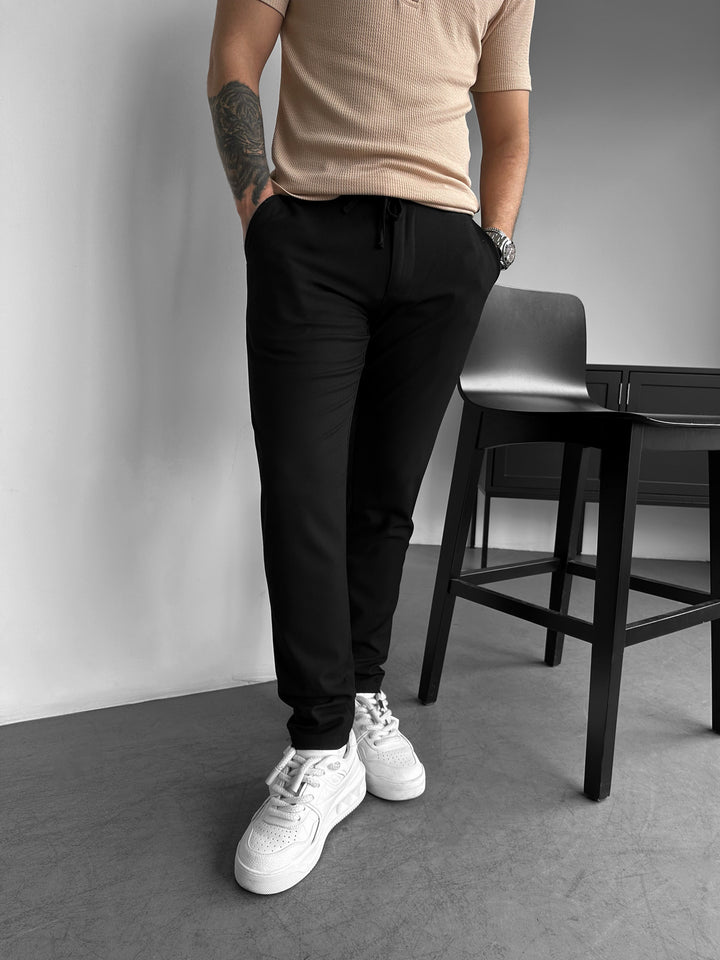 Modern Cut Casual Trousers - Black