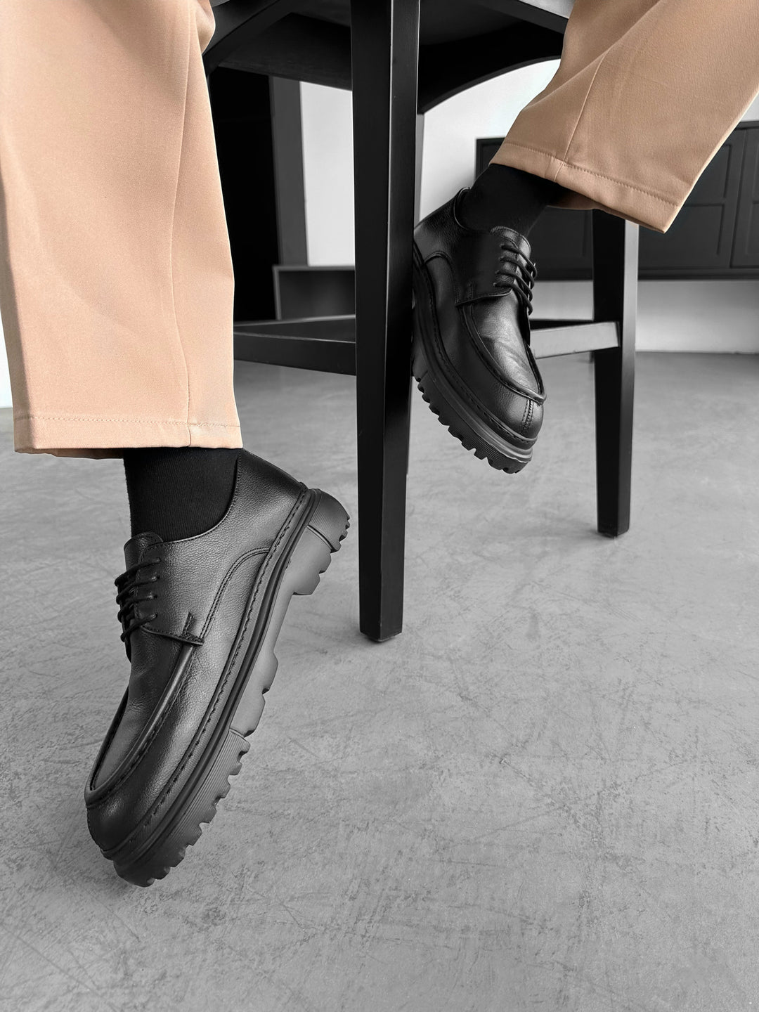 Casual Leather Shoes - Black