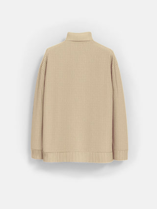 Oversize Collar Knit Sweater - Bone