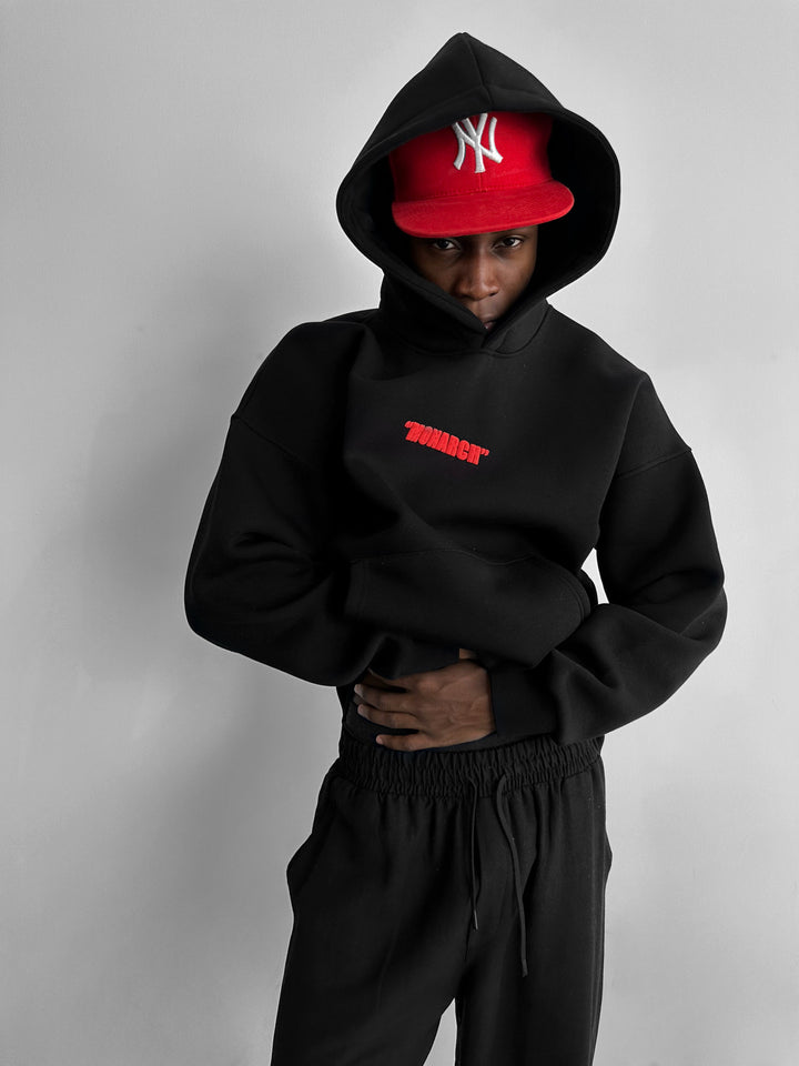 Oversize Monarch Hoodie - Black and Bordeaux