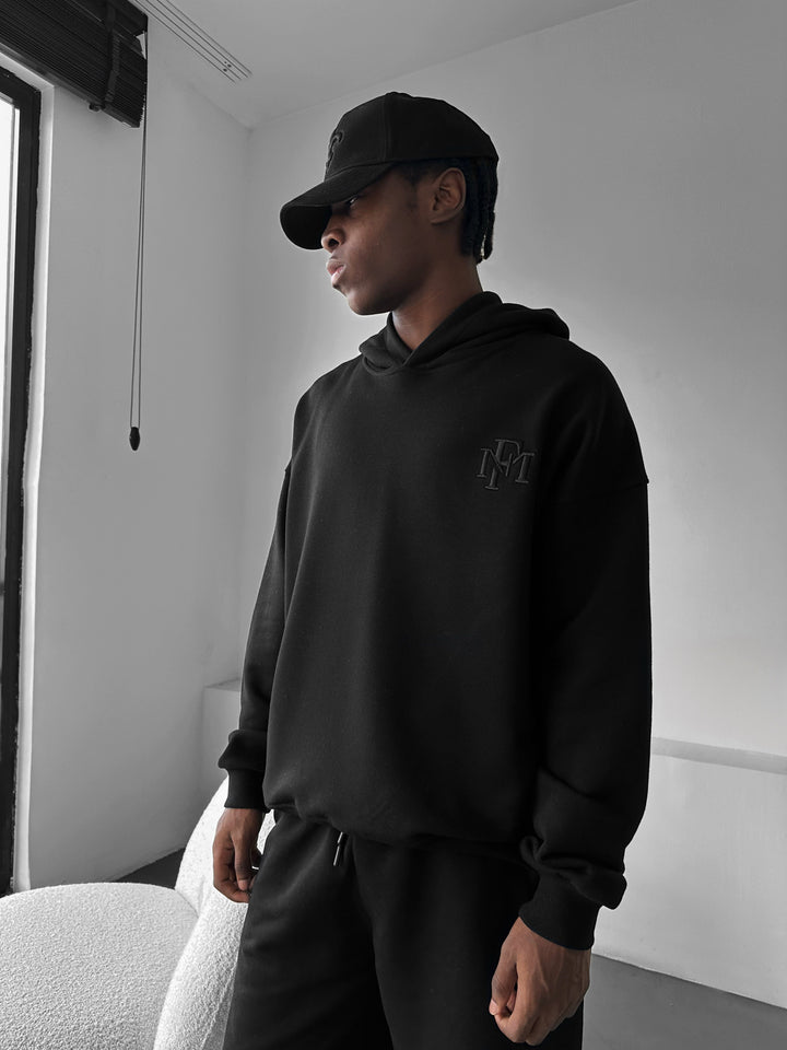 Loose Fit ‘MF’ Hoodie - Black