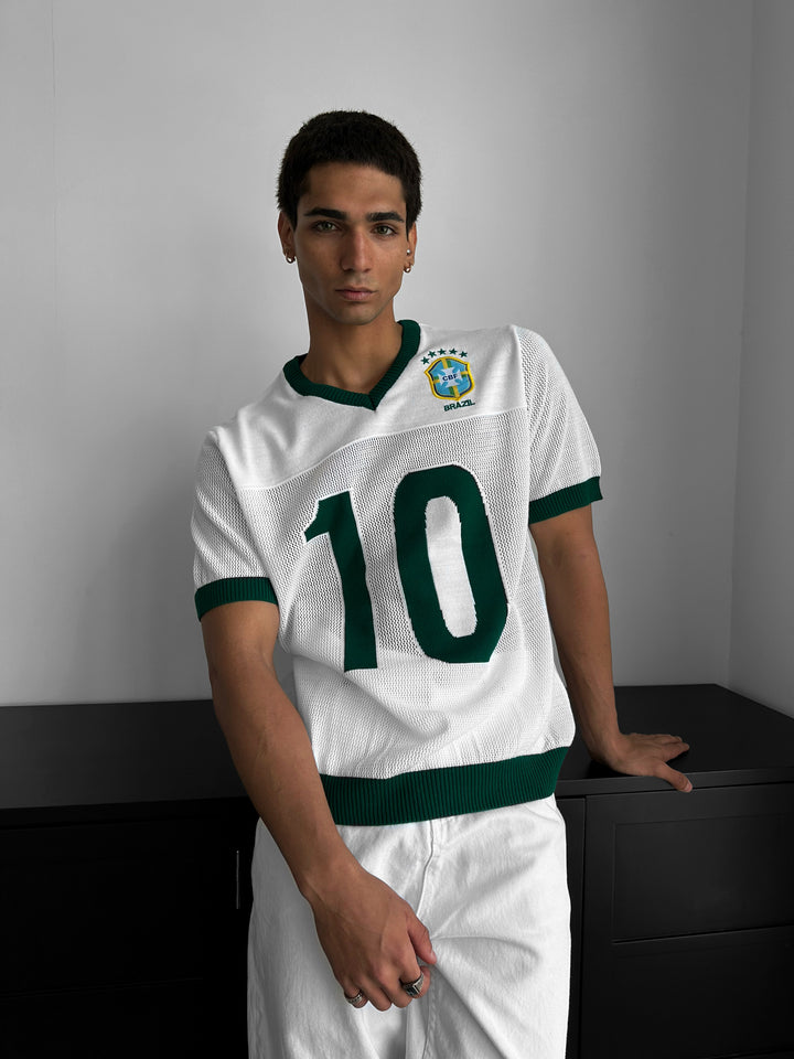 Oversize Brazil Knit T-shirt - White