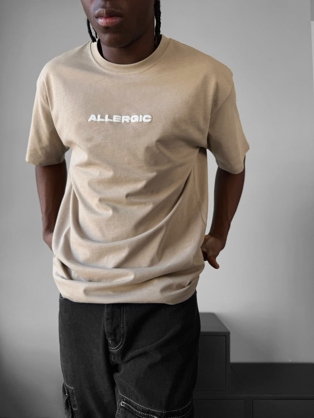 Oversize Allergic T-Shirt - Beige