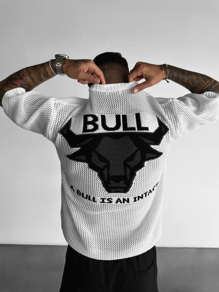 Oversize Bull Knit T-Shirt- Ecru