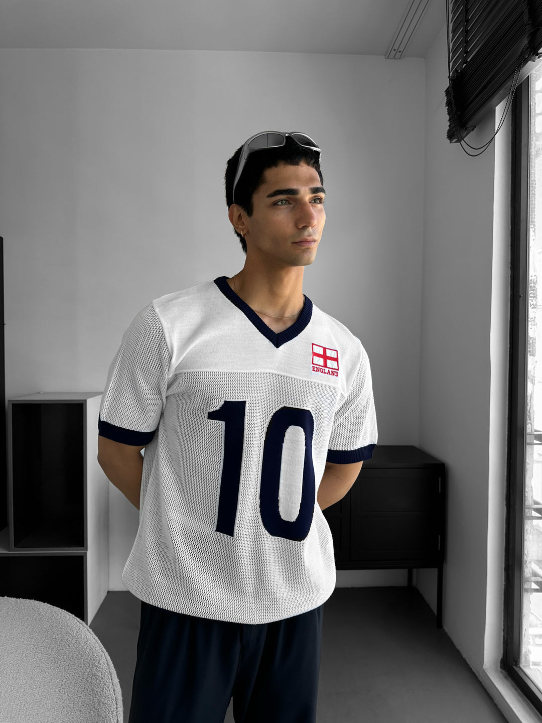 Oversize England Knit T-shirt - White