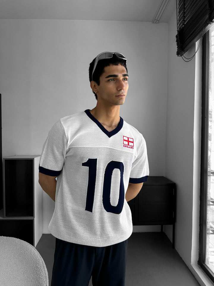 Oversize England Knit T-shirt - White