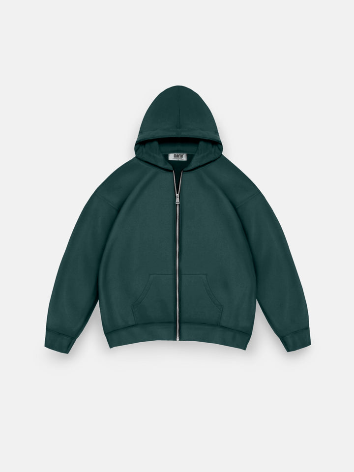 Oversize Basic Zipper Hoodie - Sea Moss