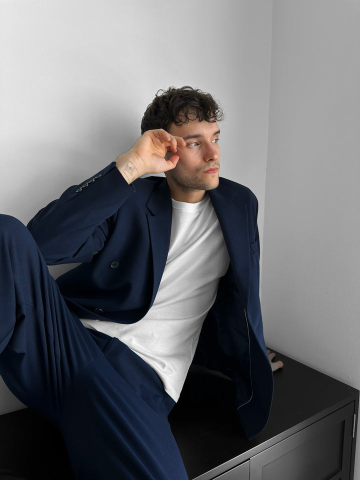 Oversize Tailored Suit - Navy Blue