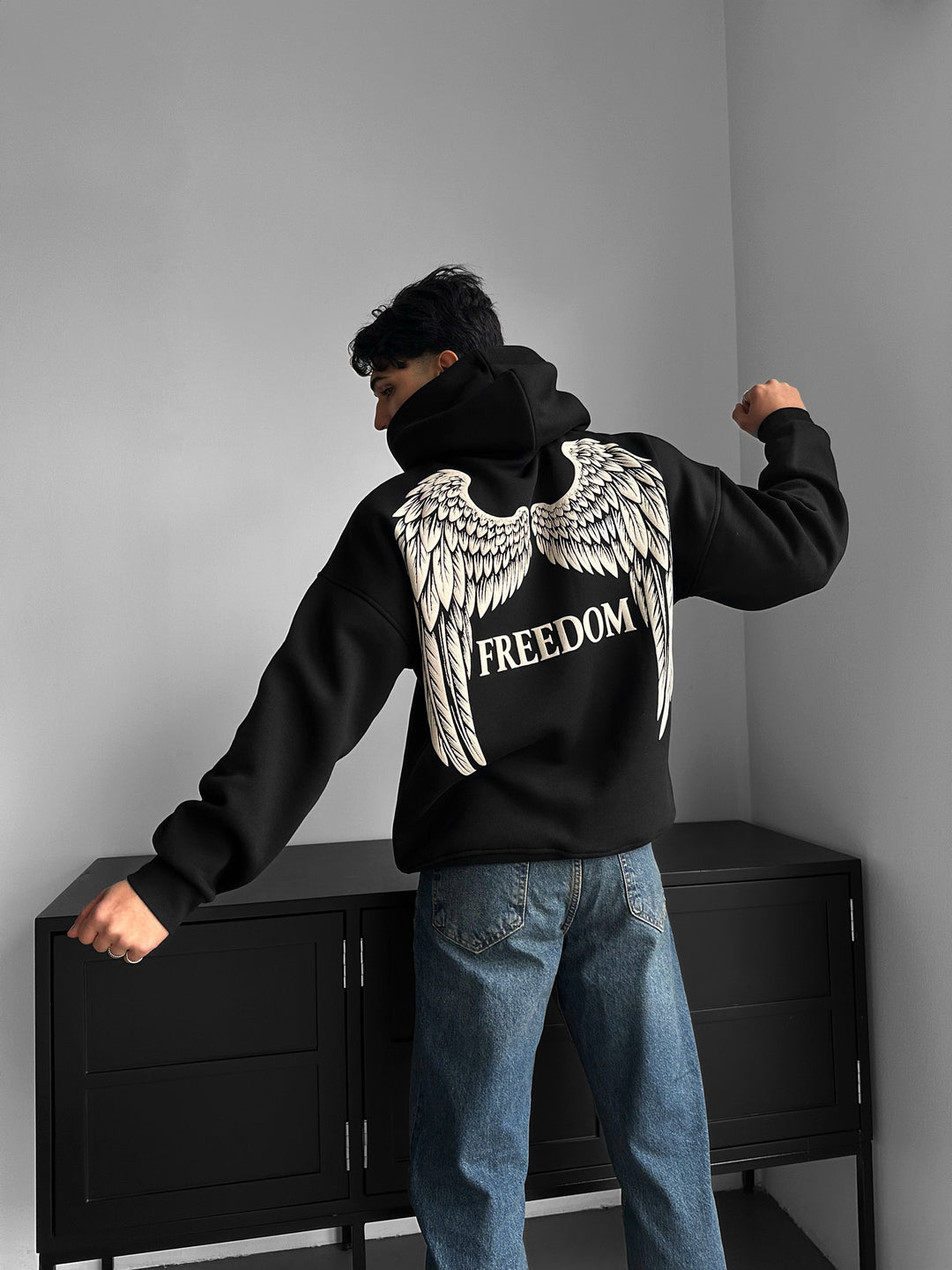 Oversize Freedom Hoodie - Black