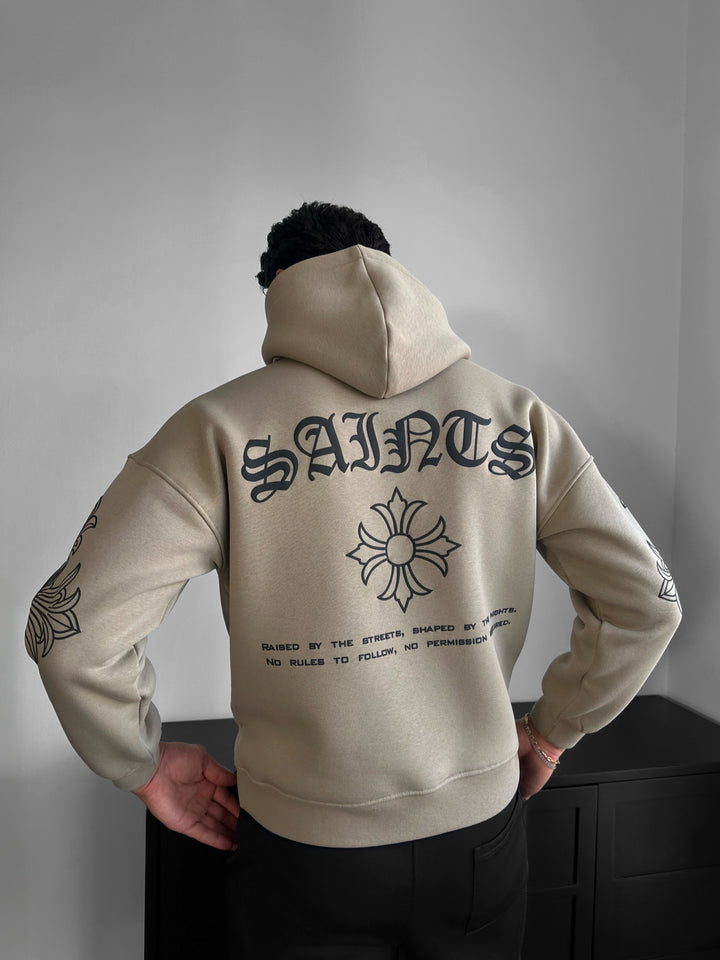 Oversize Saints Hoodie - Stone