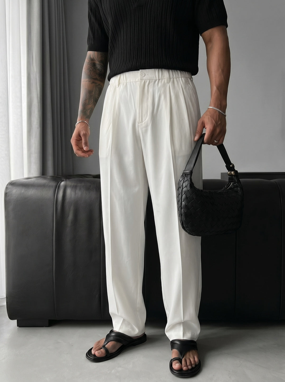 Baggy Chino Trousers - Ecru