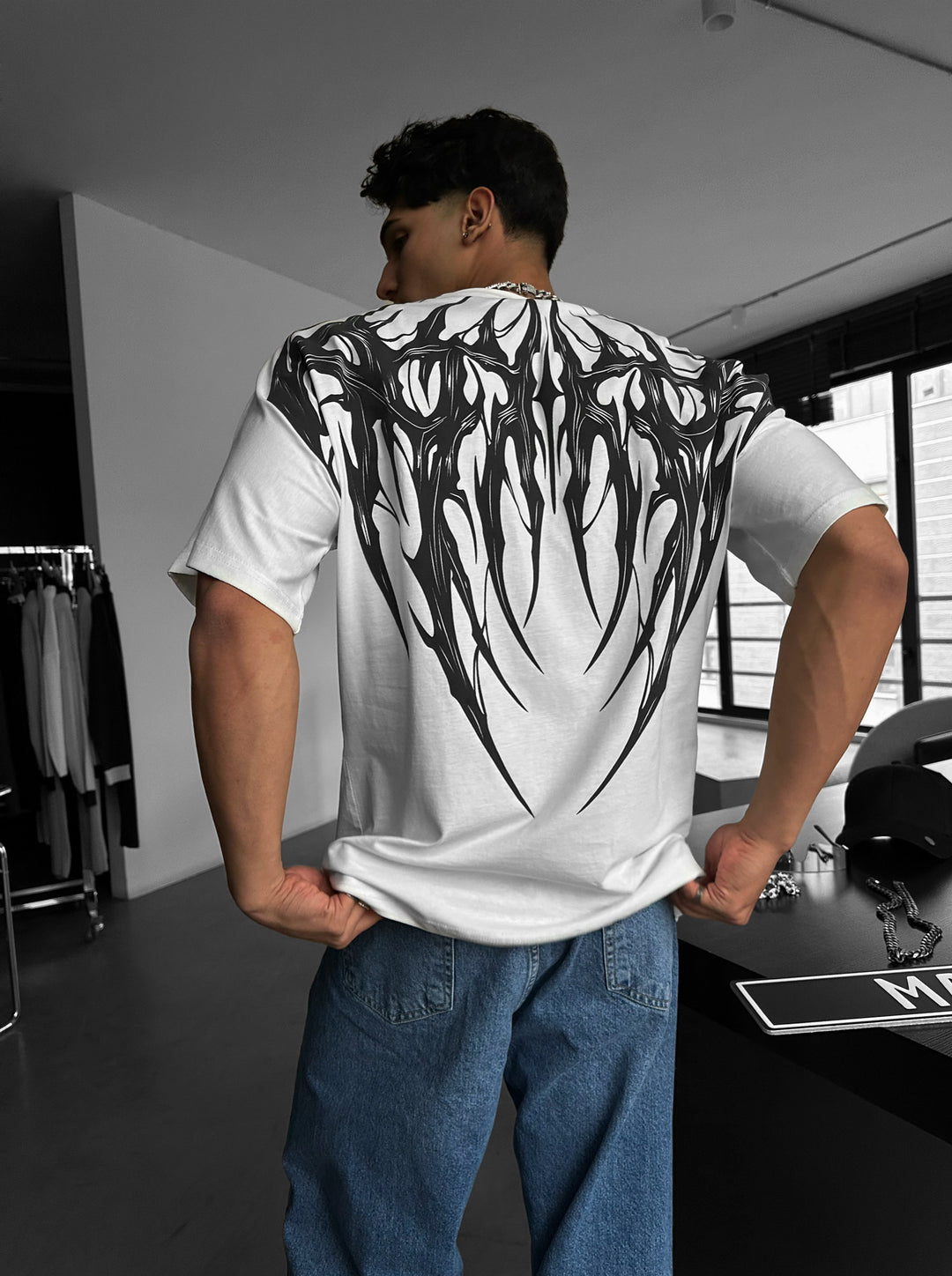 Oversize Mafia Tribal T-shirt - Ecru