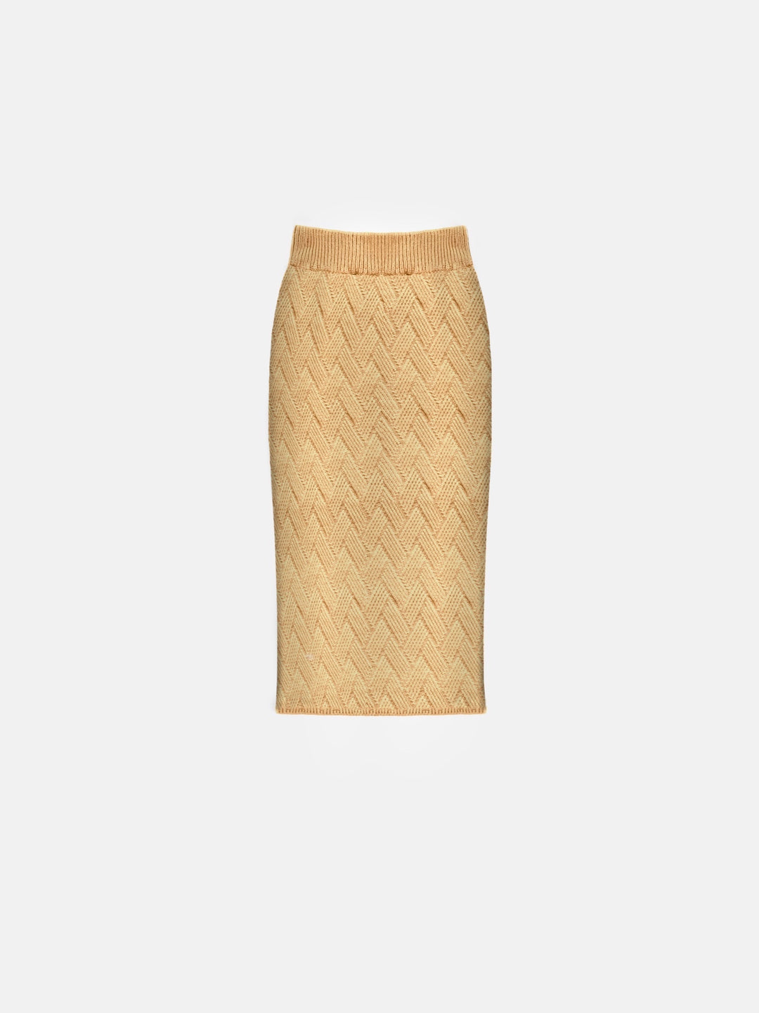 Braid Knit Skirt - Brown