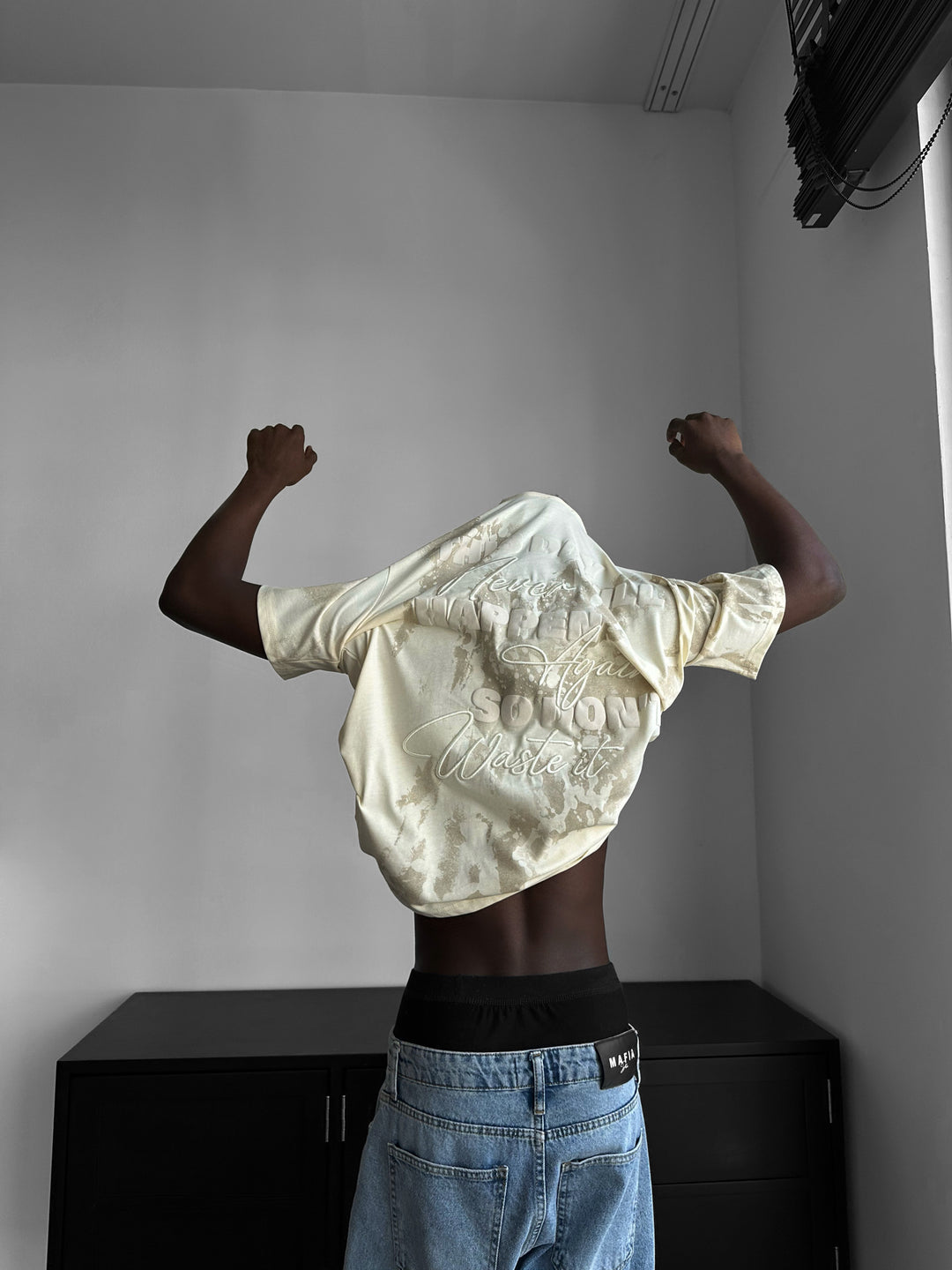 Oversize 'don’t waist it' T-Shirt - Antique White