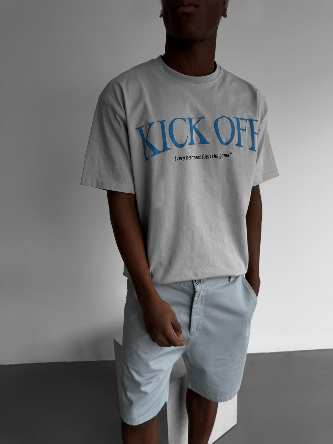 Oversize 'Kick Off‘ T-Shirt - Grey