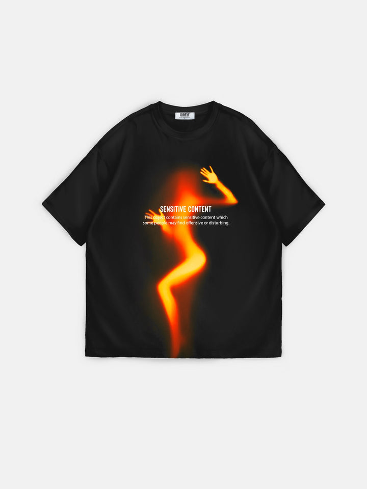 Oversize Sensitive Content T-Shirt - Black