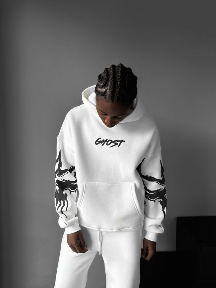 Oversize Ghost Hoodie - White