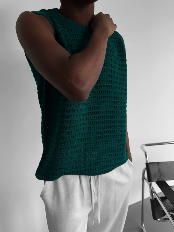 Oversize Grid Tanktop - Green