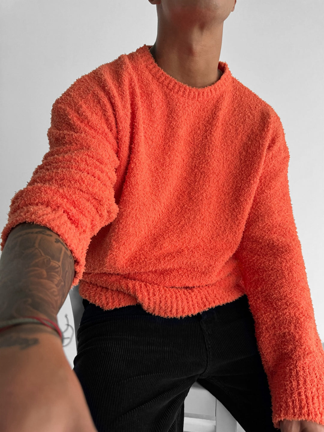Oversize Plush Pullover - Orange
