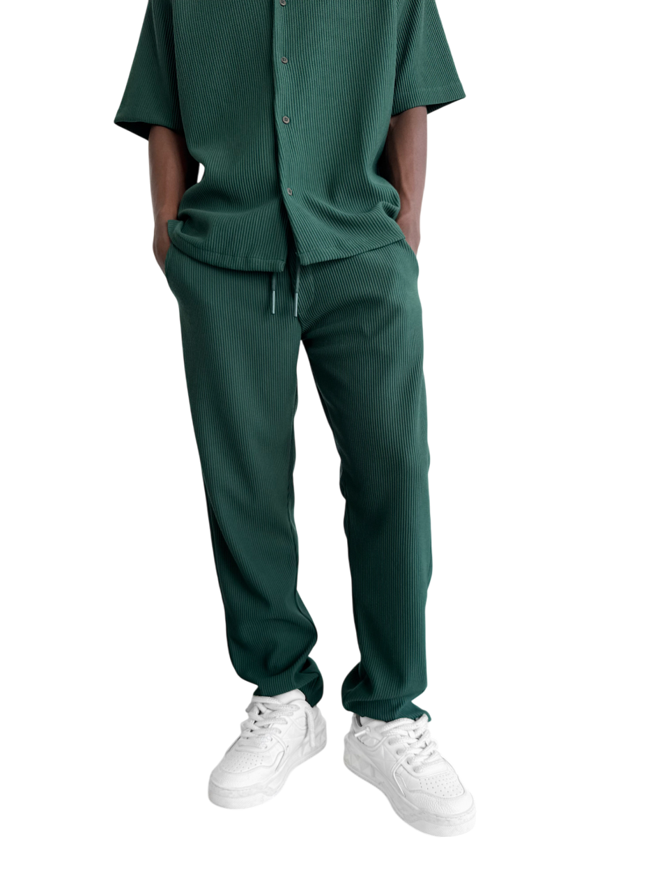 Loose Fit Cord Pant - Forest Green