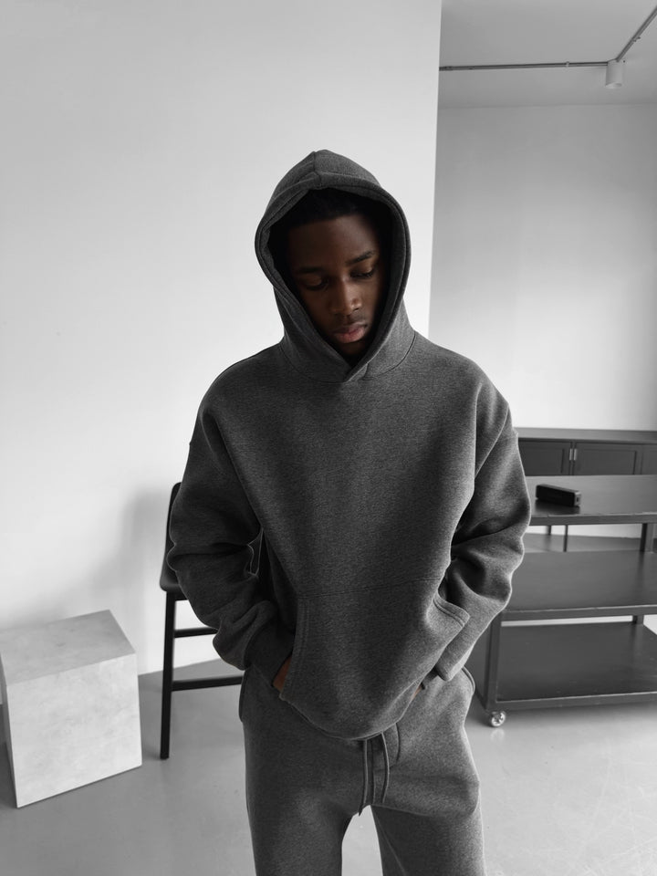 Oversize Basic Hoodie - Anthracite Melange