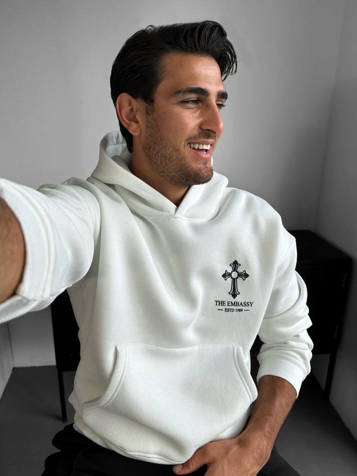 Oversize Angel Hoodie - White
