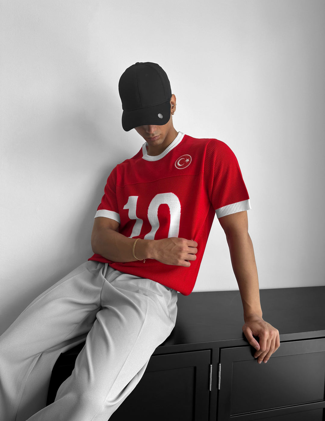 Oversize Türkiye Knit T-shirt - Red