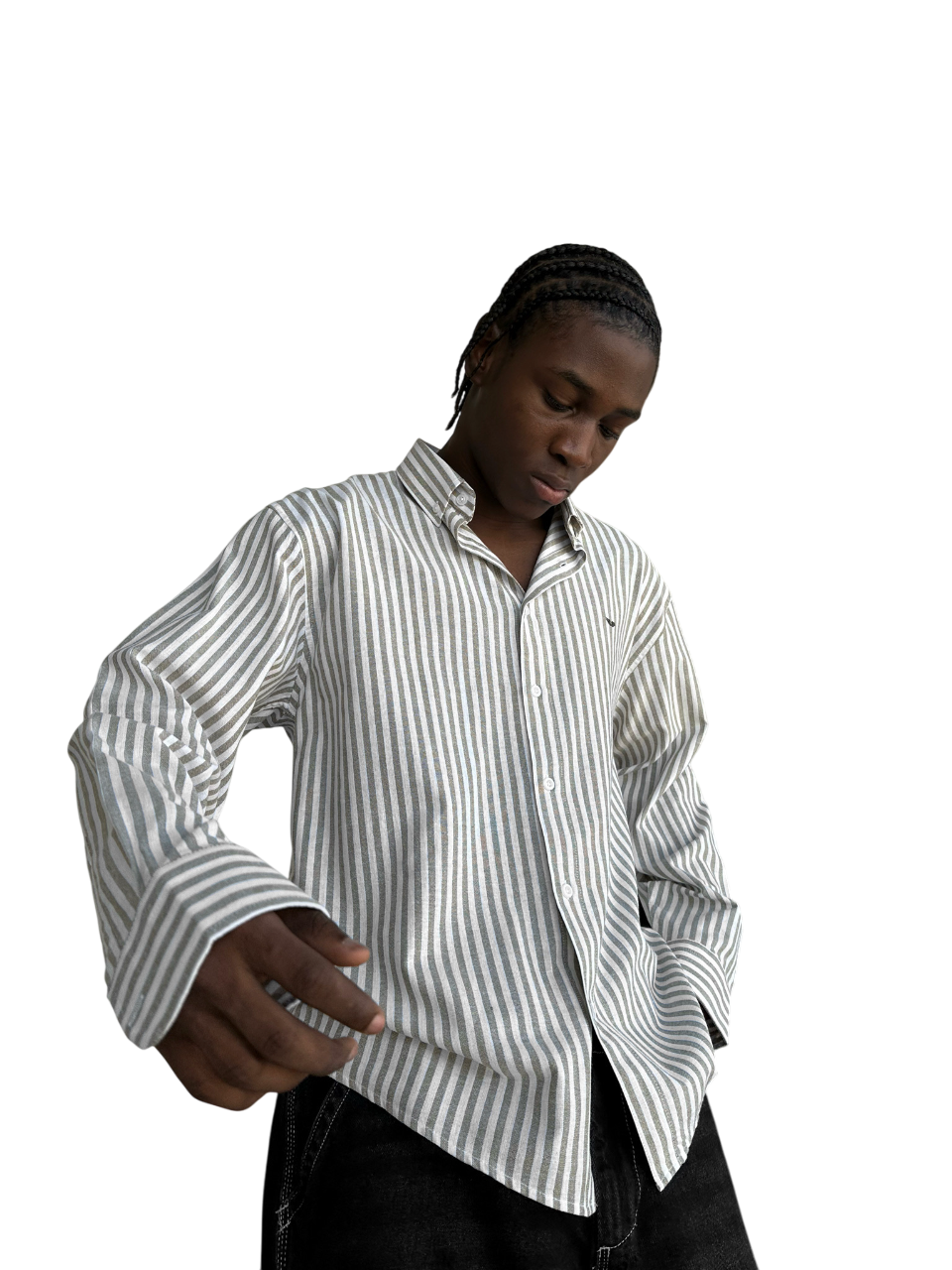 Striped Oxford Shirt - Khaki