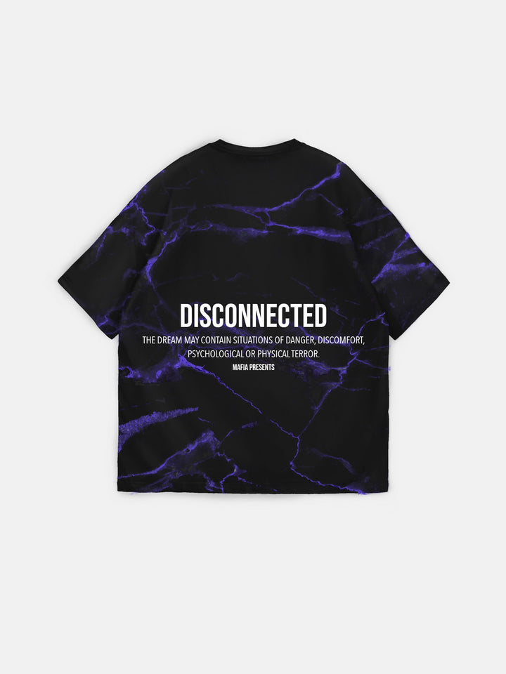 Oversize Disconnected T-shirt - Black and Lila