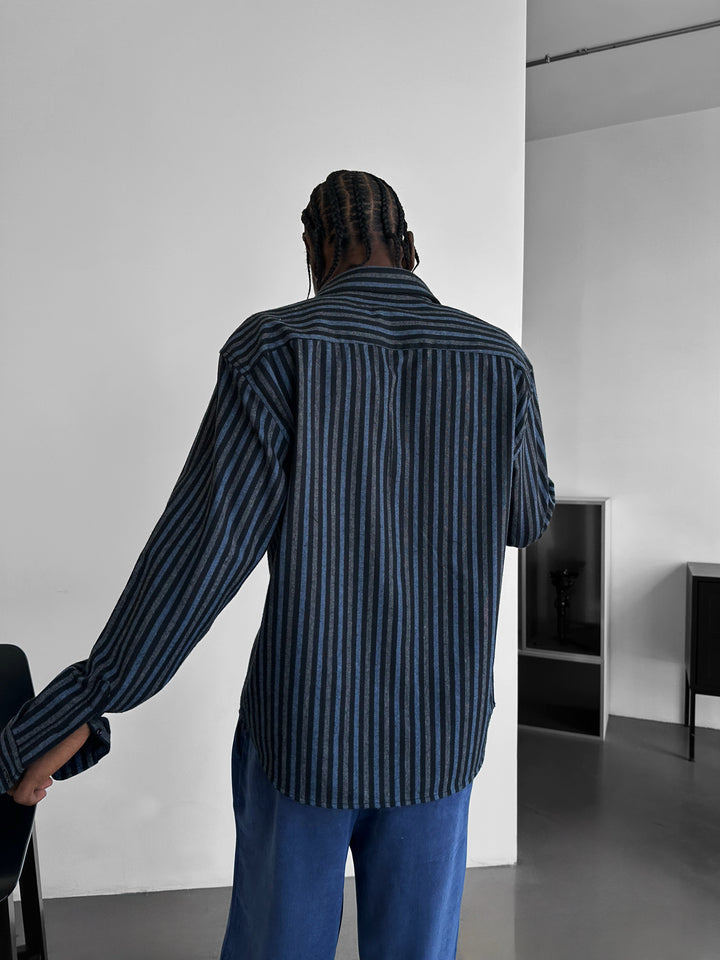 Thick Checked Winter Shirt - Blue