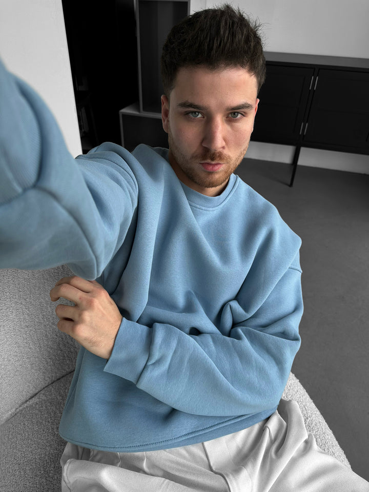 Oversize Basic Sweater - Faded Denim