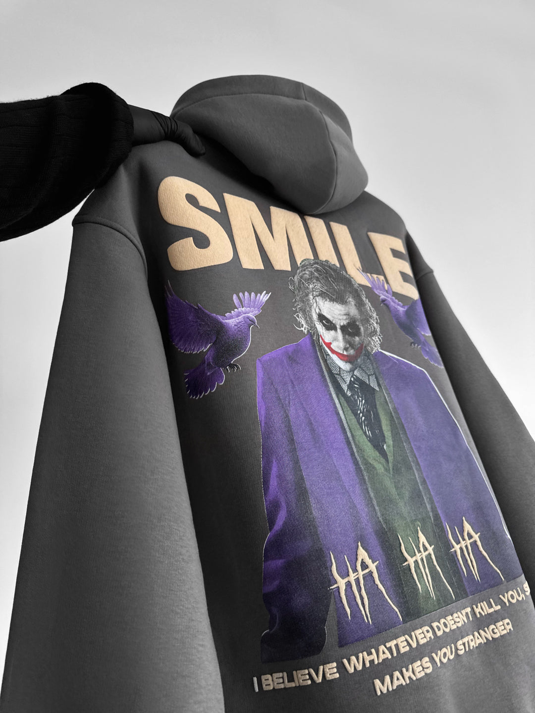 Oversize Smile Hoodie - Anthracite