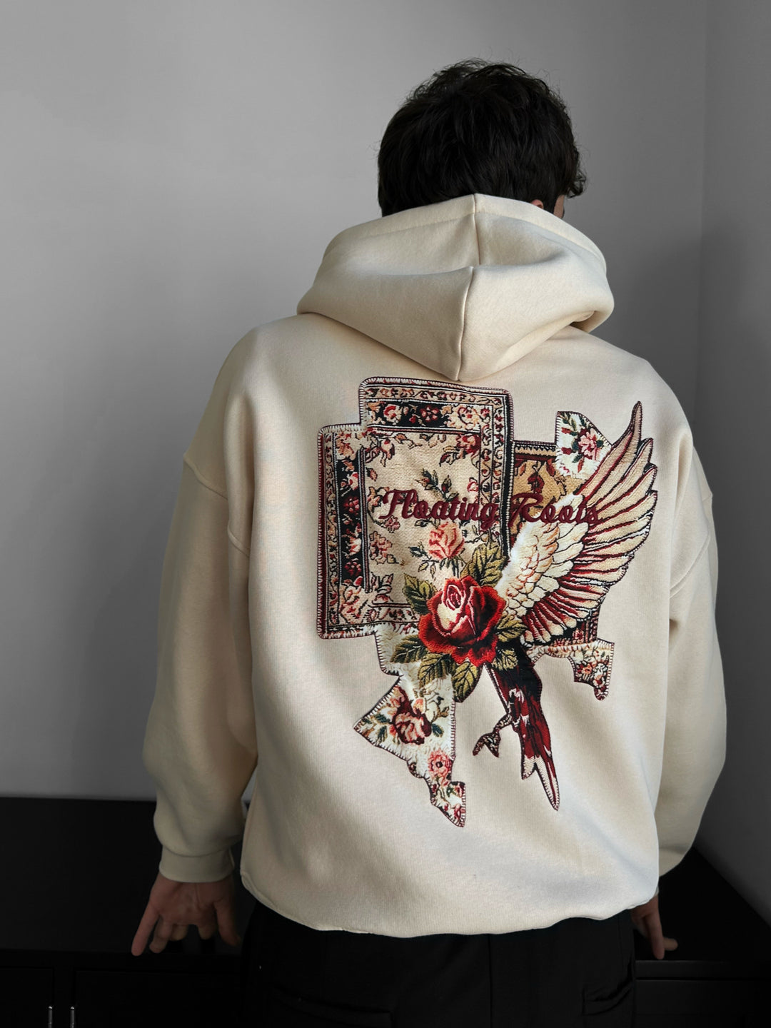 Oversize Floating Roots Hoodie - Beige
