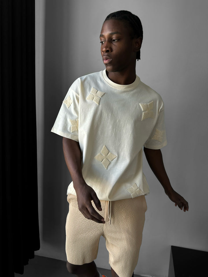 Oversize Detailed T-Shirt - Antique White
