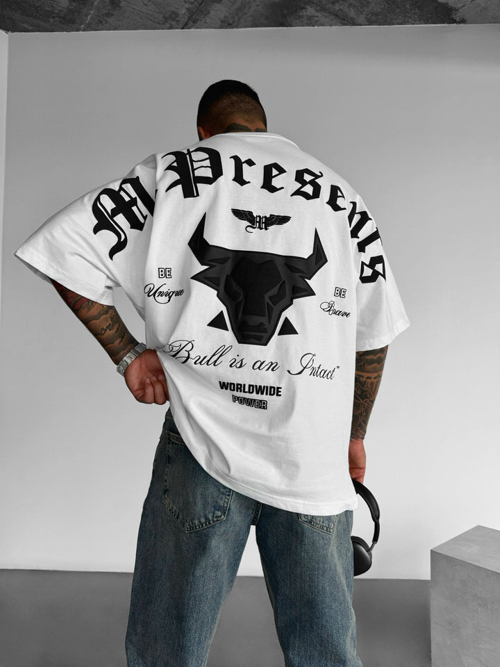 Oversize Bull Worldwide T-shirt - Ecru and Black