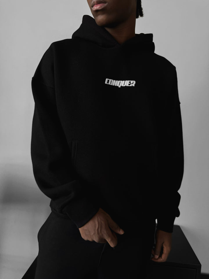 Oversize Conquer Hoodie - Black
