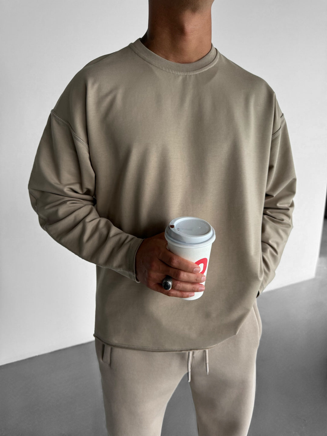 Loose Fit Basic Sweater - Light Grey