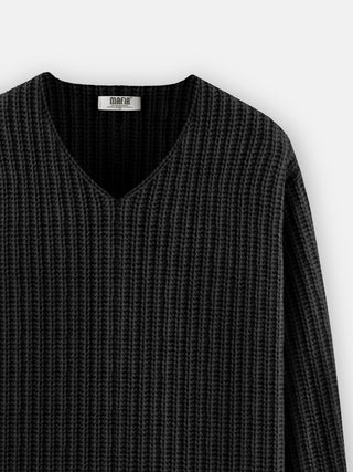 Regular Fit cutout Knit Sweater - Black