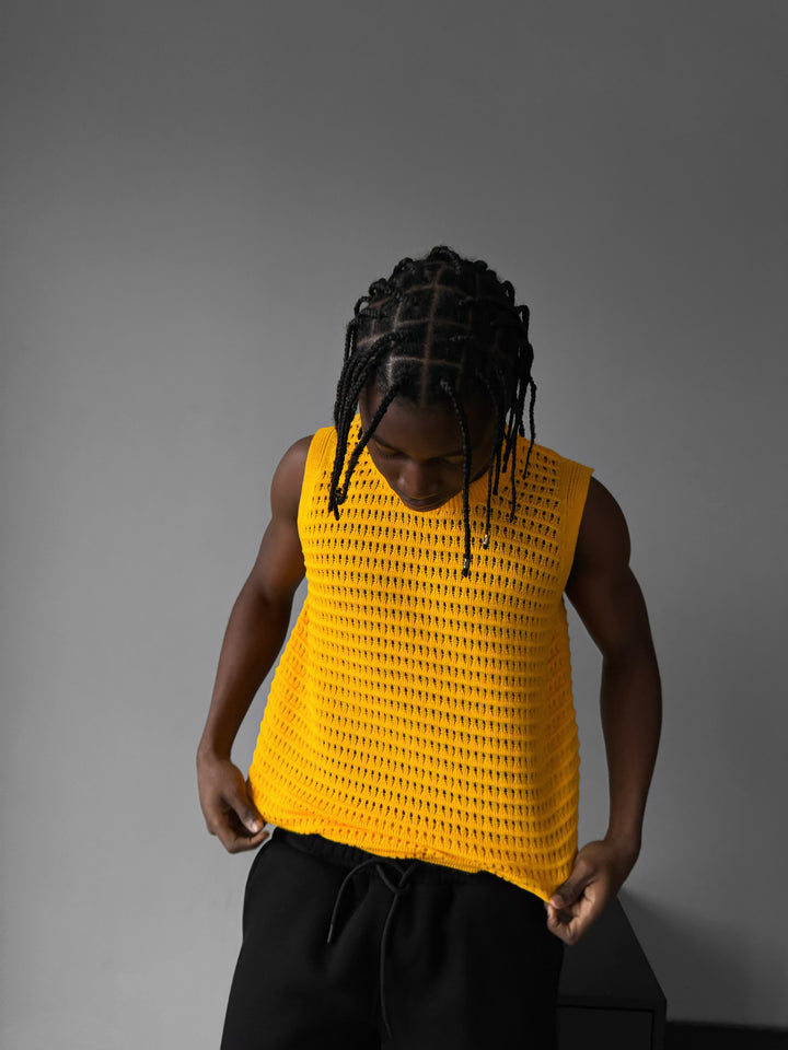 Oversize Grid Tanktop - Yellow