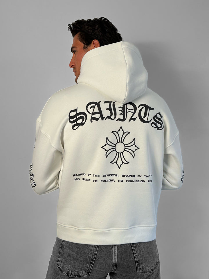 Oversize Saints Hoodie - White