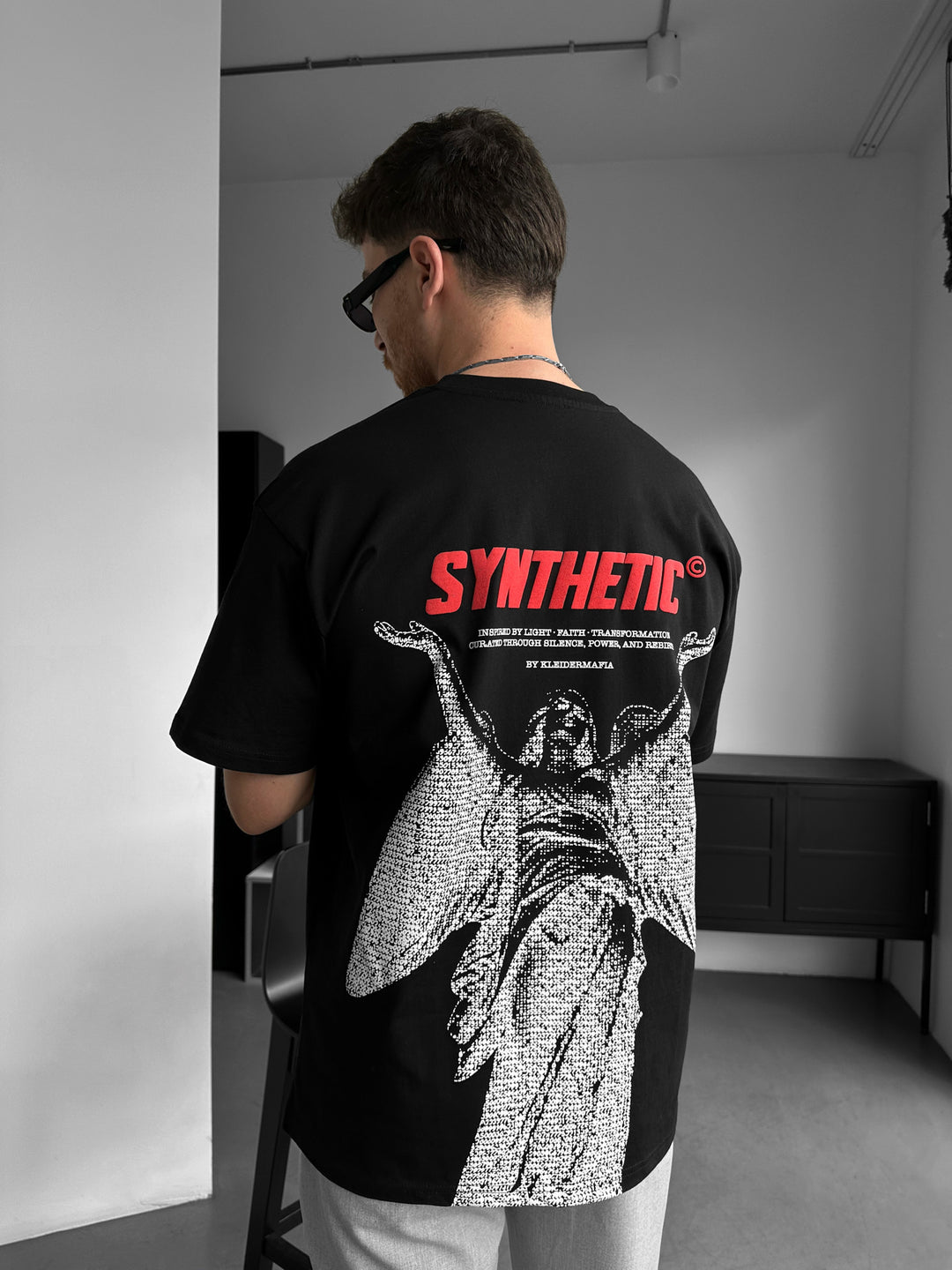 Oversize Synthetic T-shirt - Black