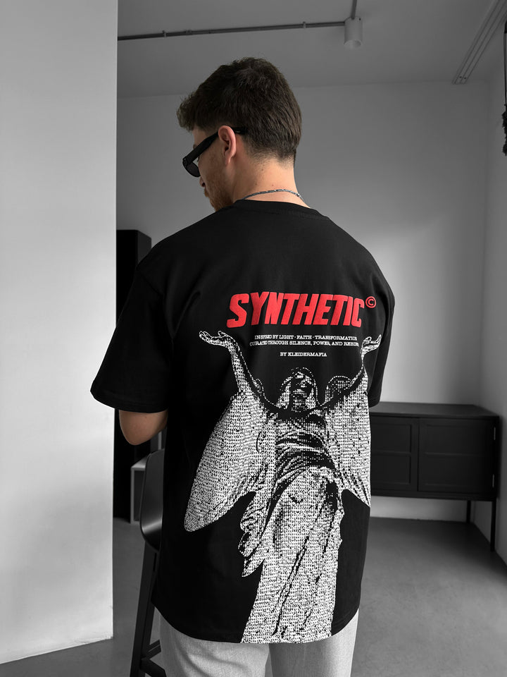 Oversize Synthetic T-shirt - Black