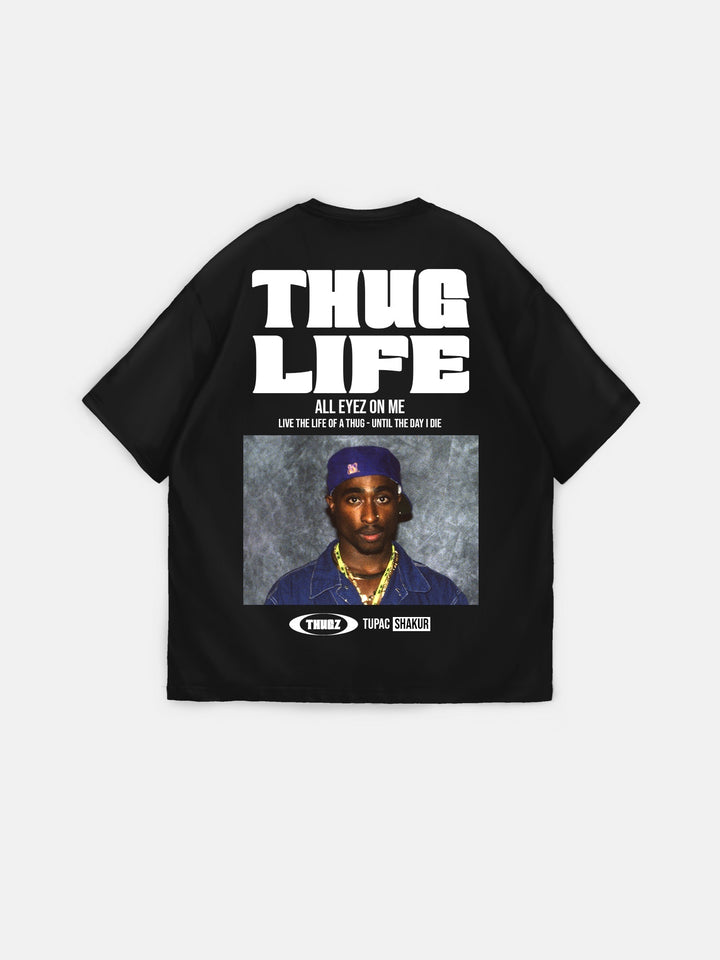 Oversize Thug Life T-Shirt - Black