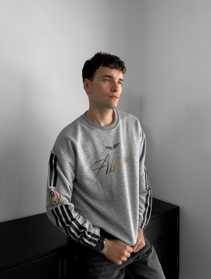Oversize Affected Sweatshirt - Grey Melange