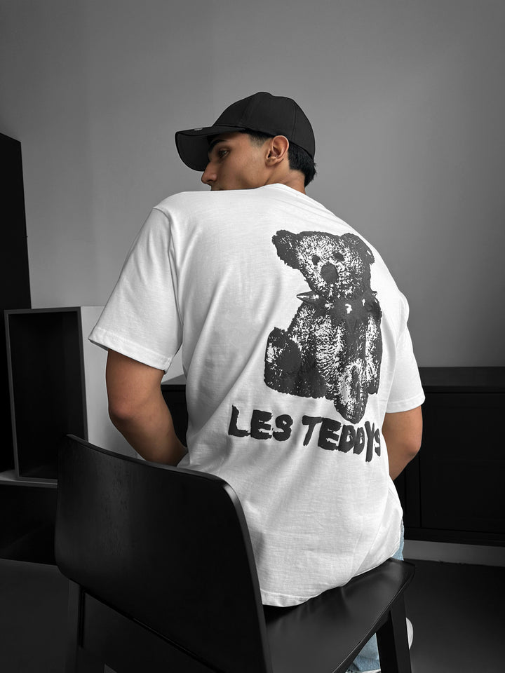 Oversize 'Les Teddys' T-Shirt - Ecru and Black