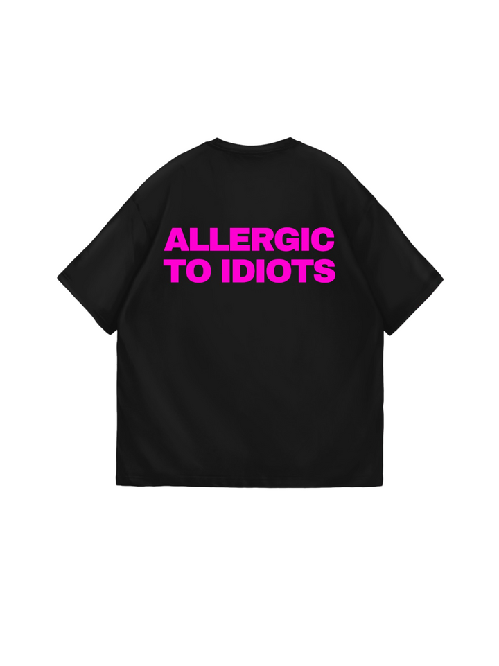 Oversize Statement T-shirt - Black and Lila