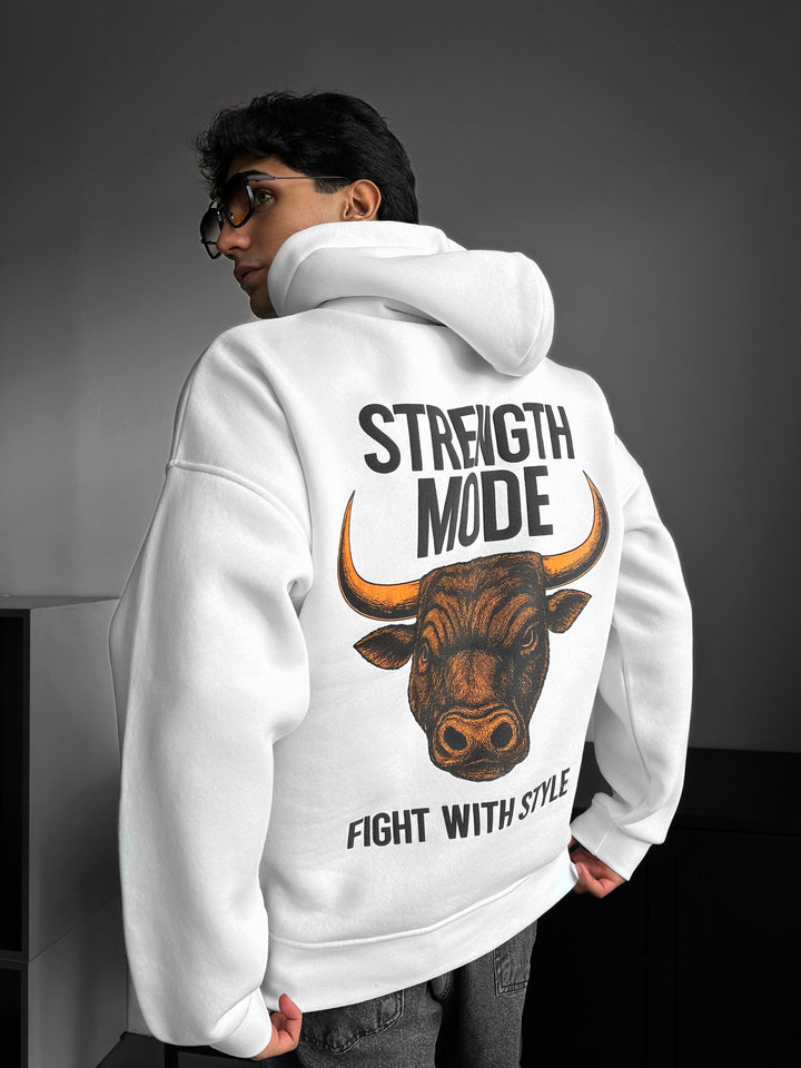 Oversize Strength Mode Hoodie - White