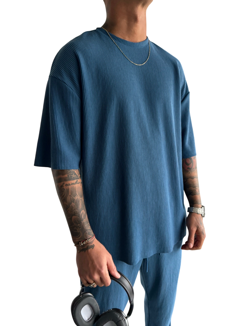 Oversize Cord Tee - Indigo