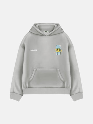 Oversize Palm Paradise Hoodie - Grey
